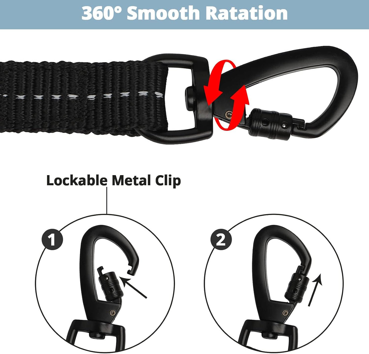 Long Dog Leash 15 FT: Heavy Duty Rope Leashes for Dogs Training - silver / 15ft*1/3'' - image 2