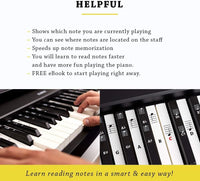 Belfort removable piano keyboard stickers with CDEFGAB note labels and beginner piano book - view 3