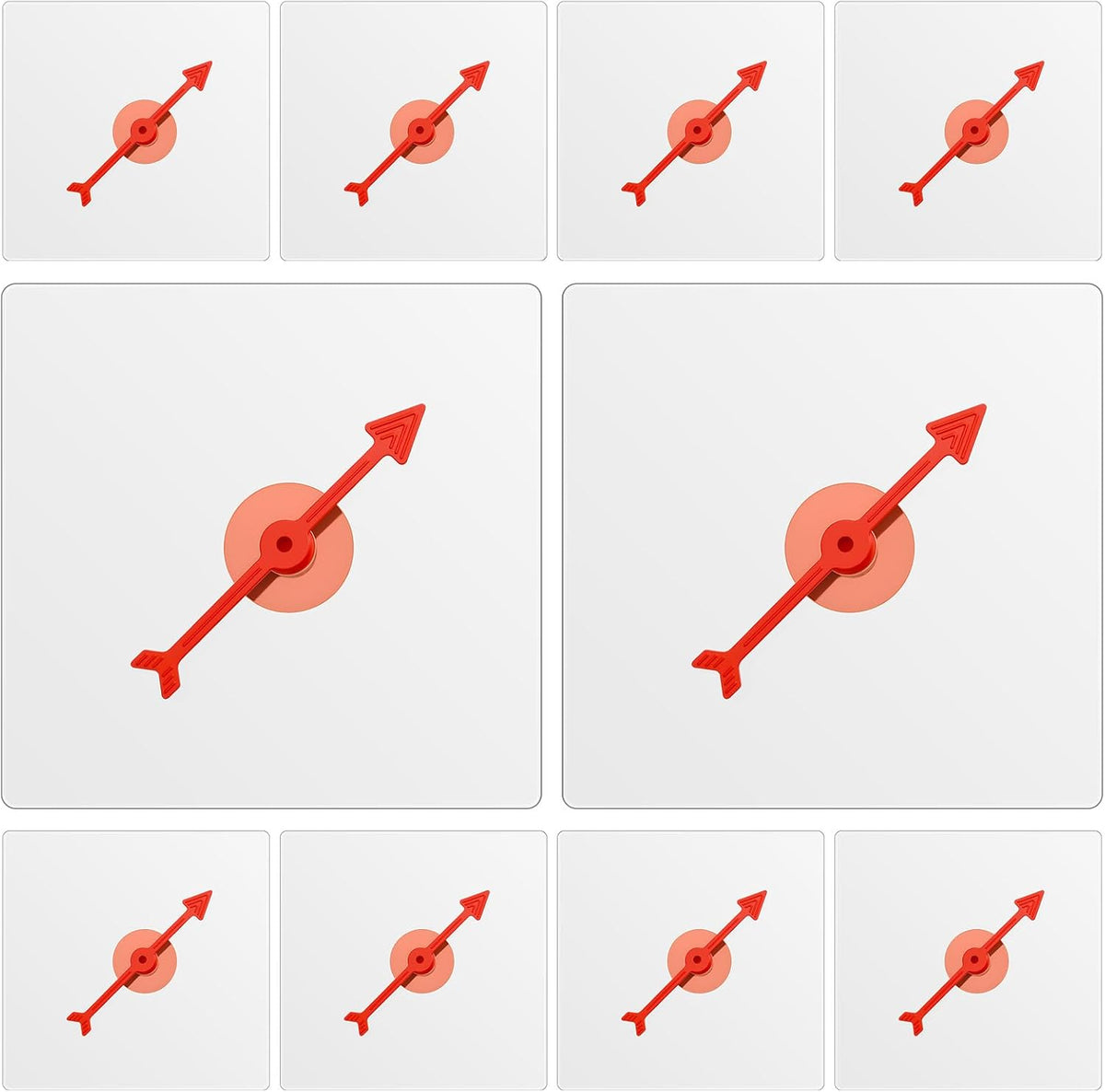 Gejoy 10 Pack Transparent Spinners Bulk for Classroom Clear Spinners - Red / 10
