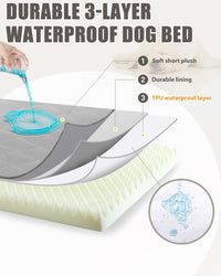 Orthopedic XL Dog Beds Large Sized with Washable Cover, 41x27 - 35.0"L x 22.0"W x 3.0"Th / Light Gray - image 3