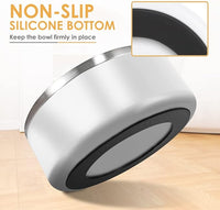 IKITCHEN Dog Bowl for Food and Water, 64 Oz Stainless Steel Pet Feeding Bowl, Durable Non-Skid Double Wall Insulated Heavy Duty with Rubber Bottom for Medium Large Dogs (64 Ounces/8 Cup, White)