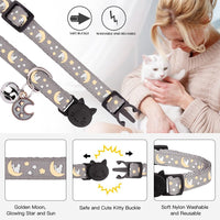 Baeuppit 2Pcs Breakaway Cats Collars Cat Collars for Boy & Girl Cats - 7.0-10.7'' / Black+Gray - image 2