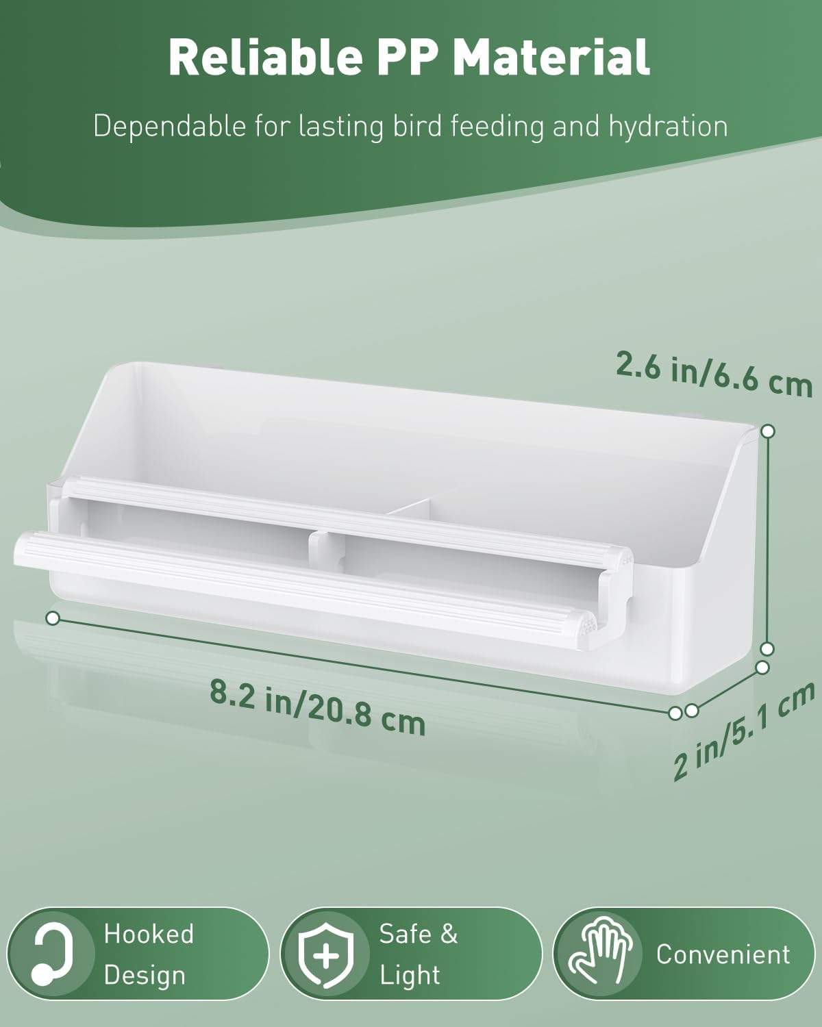 Pawfly 2 Pack Bird Feeder for Cage Hanging Plastic Feeder with Hooks - 2 PC - image 2