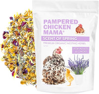 Pampered Chicken Mama Floral Nesting Herbs for Chickens (16 Ounces/1 Pound) | Relaxation Blend for Chick Brooder Box, Chicken Coop Bedding | Scent of Spring
