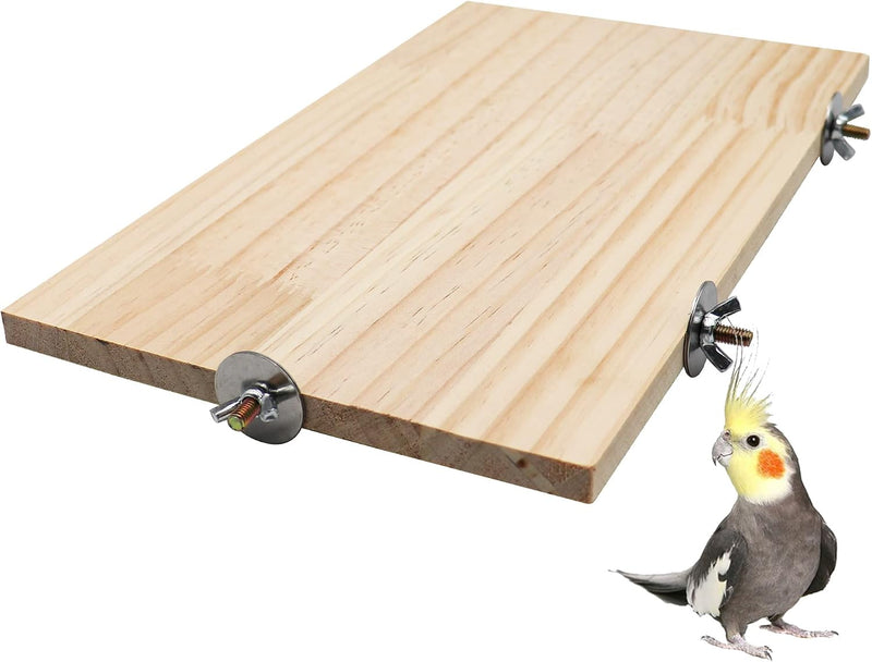 15.7×10.4 Inches Large Bird Perch Stand Platform - 15.7 × 10.4 Inches Natural