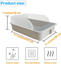 Open Cat Litter Box with High Side - 【Gray】 - image 4