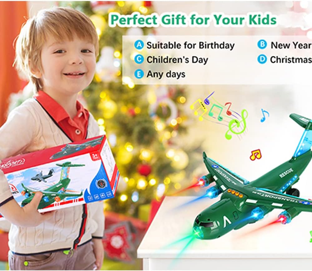 ele ELEOPTION Airplane Toy Infrared Remote Control Plane Toys - Transport Army Green - image 2