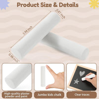 Fulmoon 40 pieces jumbo round white sidewalk chalk for kids - view 11