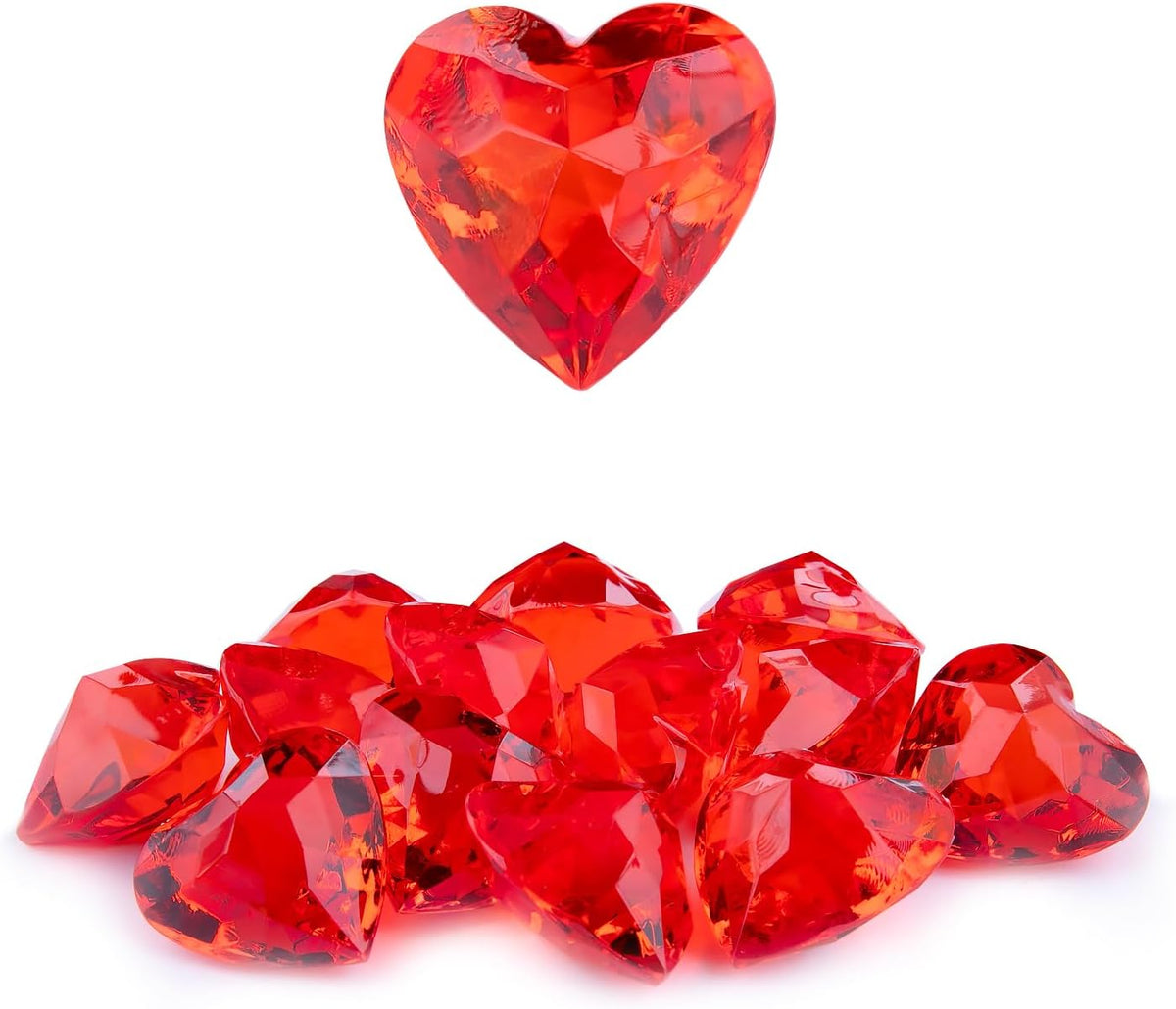 Niceup acrylic heart gems, 30 chunky 3D heart-shaped diamond gemstones for kids - view 3