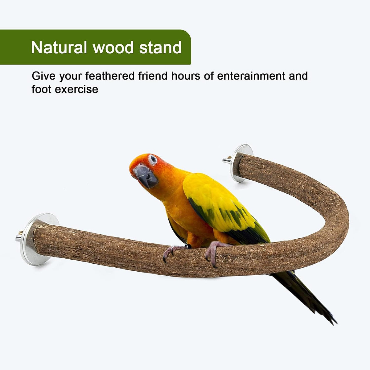 Natural Wood Bird Perch, U-Shaped Bird Perch for Cage – Essentials for Birds - 2 Pcs S U Perch - image 2
