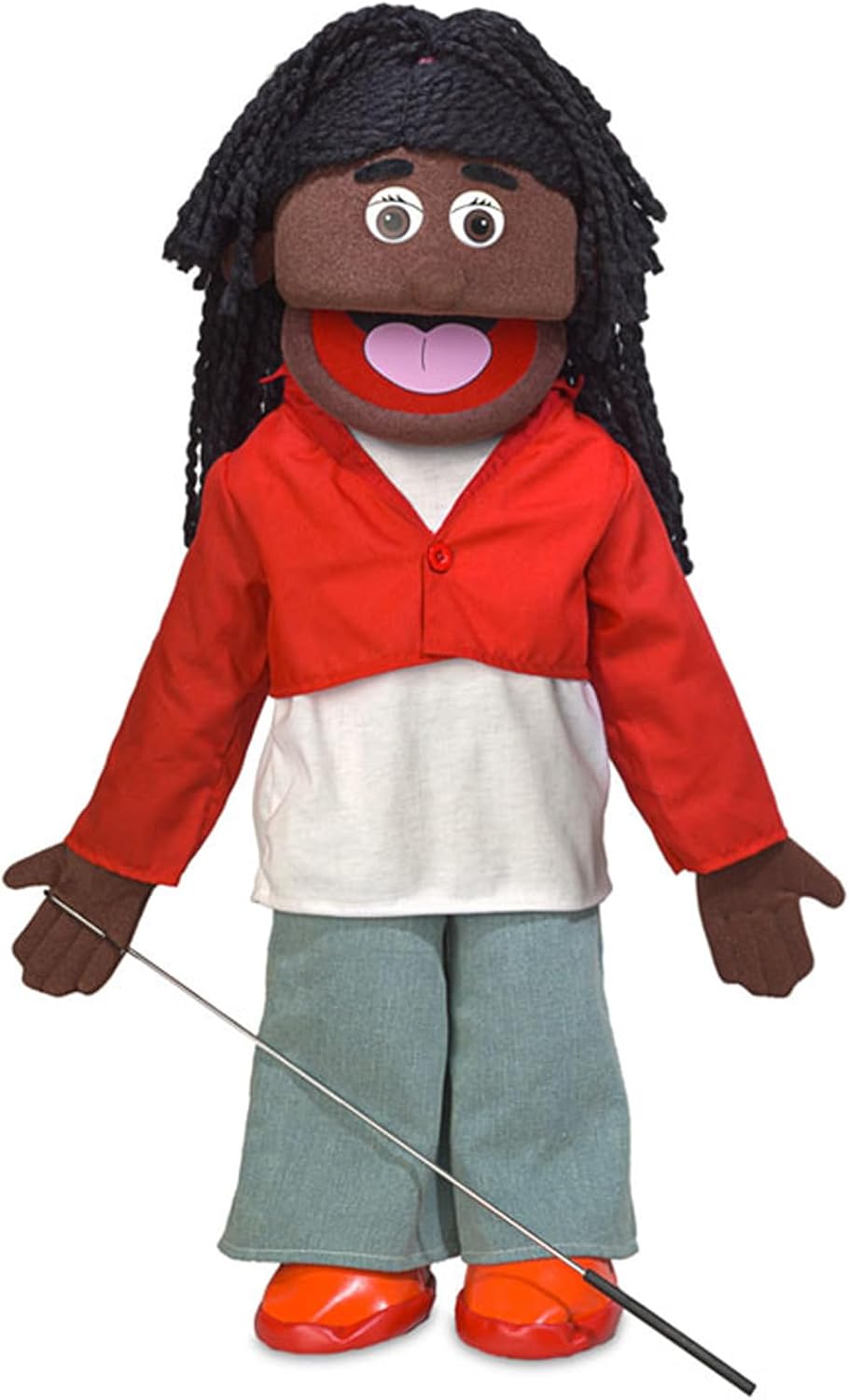 Silly Puppets Sierra 25 inch full body ventriloquist puppet, Black girl character with arm rod