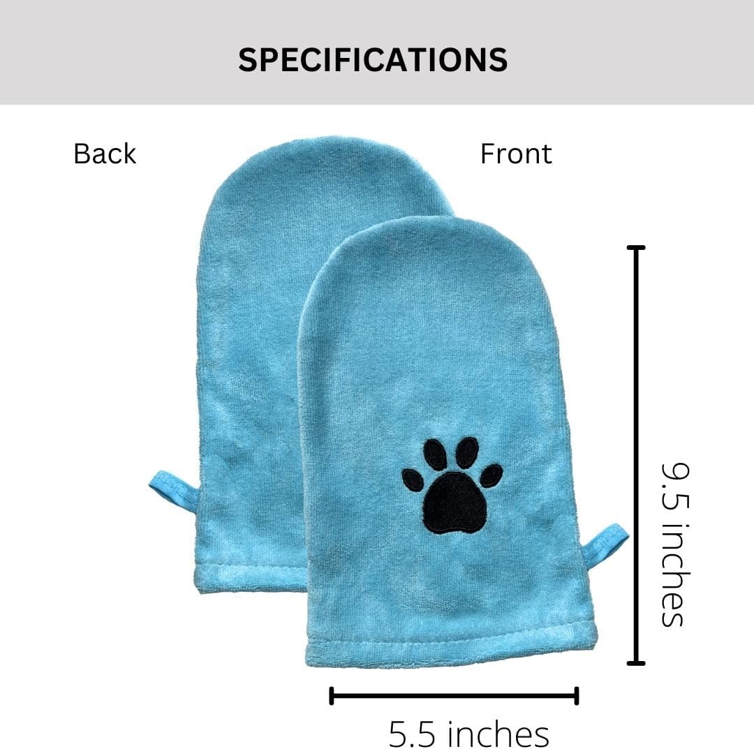 Penny & Niko Microfiber Pet Towel Mitts - Standard - 4 pack / Sky Blue - image 2