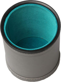 Felt Lined PU Leather Dice Cup Set with 6 Dot Dices – Fun for Kids & Family - Lakeblue - image 4