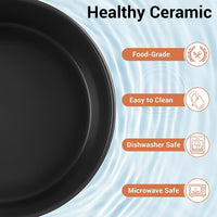 Elevated Dog Bowls, Ceramic Raised Dog Bowl Set with Anti-Slip and Non-Tip Metal Stand, 2 Pack Pet - Black / 3.6 Cups | 2 Pack | For Medium Dogs - image 3