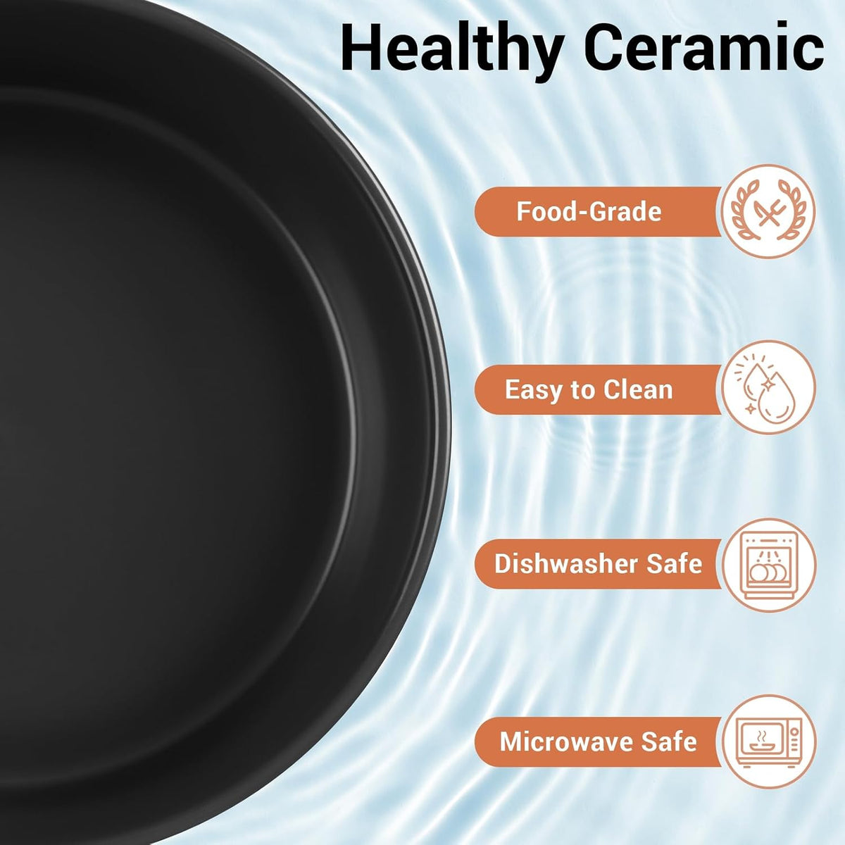 Elevated Dog Bowls, Ceramic Raised Dog Bowl Set with Anti-Slip and Non-Tip Metal Stand, 2 Pack Pet - Black / 3.6 Cups | 2 Pack | For Medium Dogs - image 3