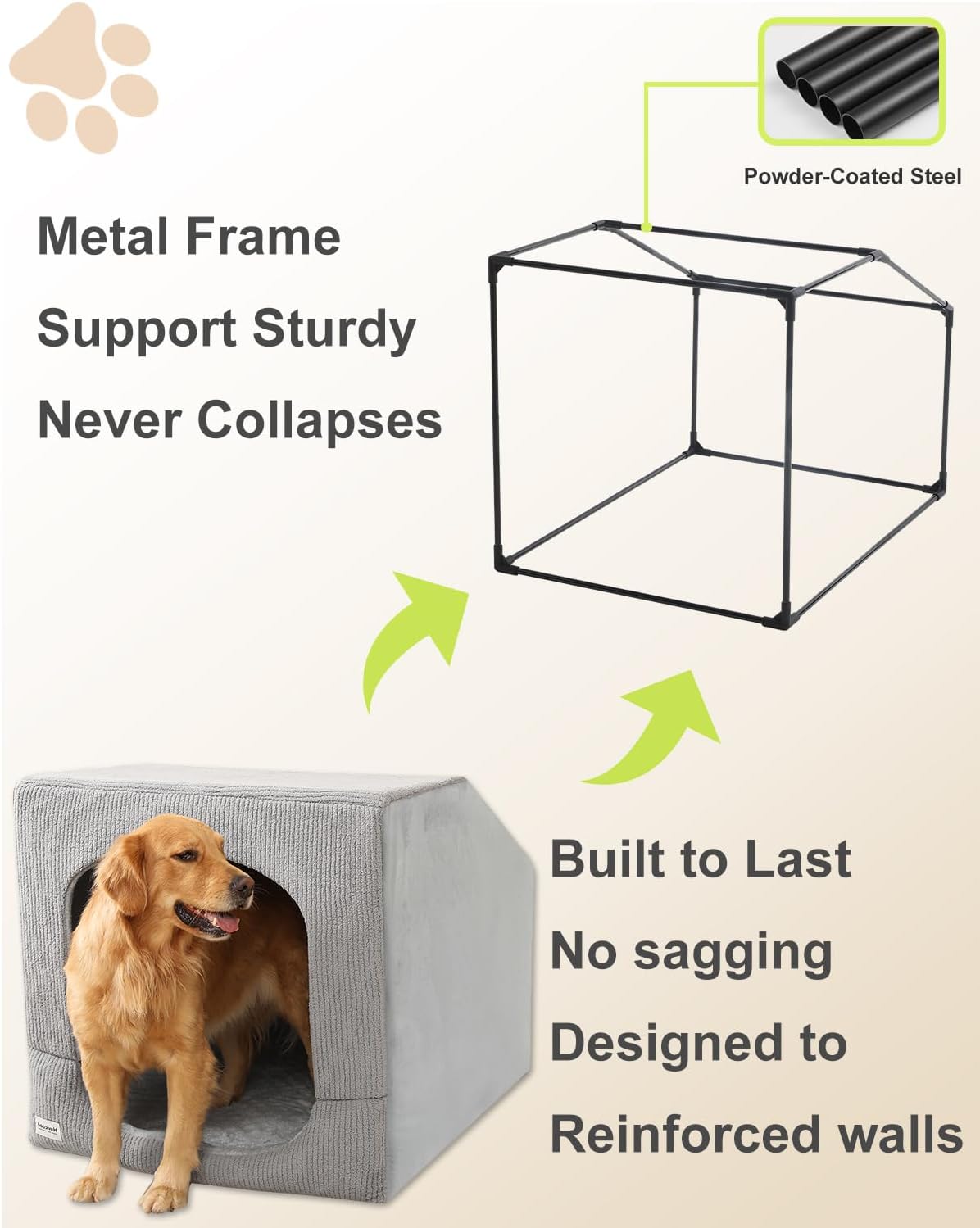 Hovicaed Indoor Dog House Small Sized Dog Tent with Dog Cave Bed - XX-Large (42"L x 30"W x 30"Th) - image 3