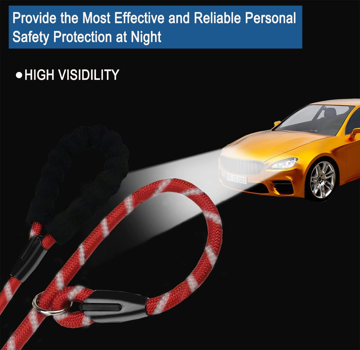 Dog Leash, 6 FT Heavy Duty Dog Leashes with Comfortable Padded Handle,Black – Essentials for Dogs - Red / 5 Feet x 1/2 Inch - image 3