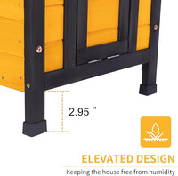 GEGURI Outdoor Cat House Weatherproof, Rabbit Hutch & Indoor Bunny Cage, Wooden Shelter for Feral Cats, Rabbits, Chickens & Small Animals