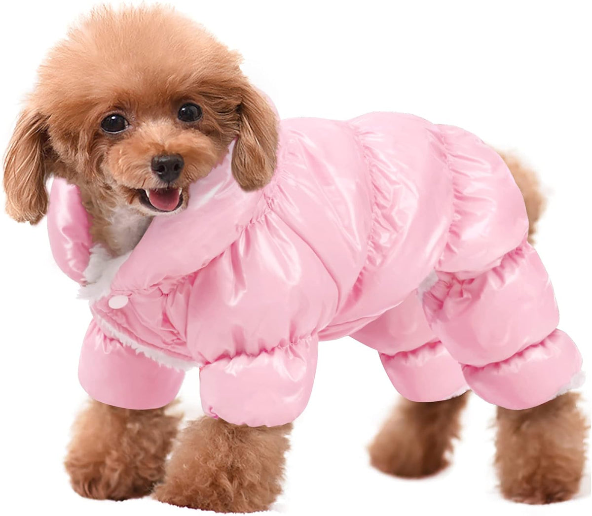 Dog Coat Waterproof Dog Jacket Fullbody Dogs Winter Coat Snowsuit – Essentials for Dogs - Pink / Small