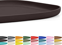 SMILOOL Waterproof Silicone Pet Food Mat with Raised Edge for Dog - Dark Brown / 12"L x 12"W
