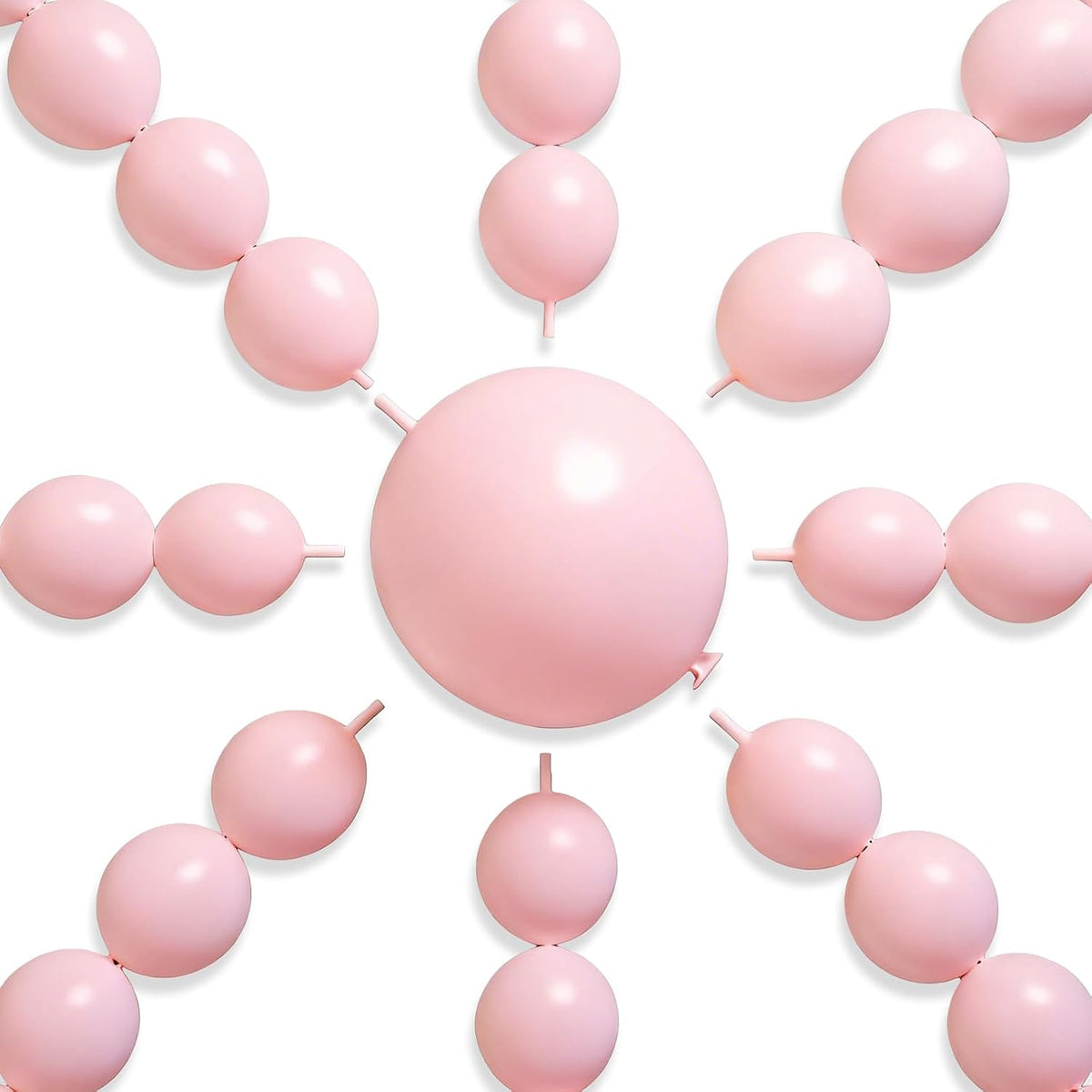 PartyWoo 100 white 6 inch linking balloons for garlands and arches - view 8