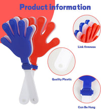 24 royal blue plastic hand clapper noisemakers, 7.5 inches long - view 23
