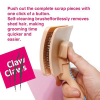 Pet Slicker Brush for Large Dogs, Plastic Handle, Gently Remove Tangled and Mats Hair, Pet Grooming Brush Tool, Sheepskin Wool Carders (5" Pad Quick Cleaning)