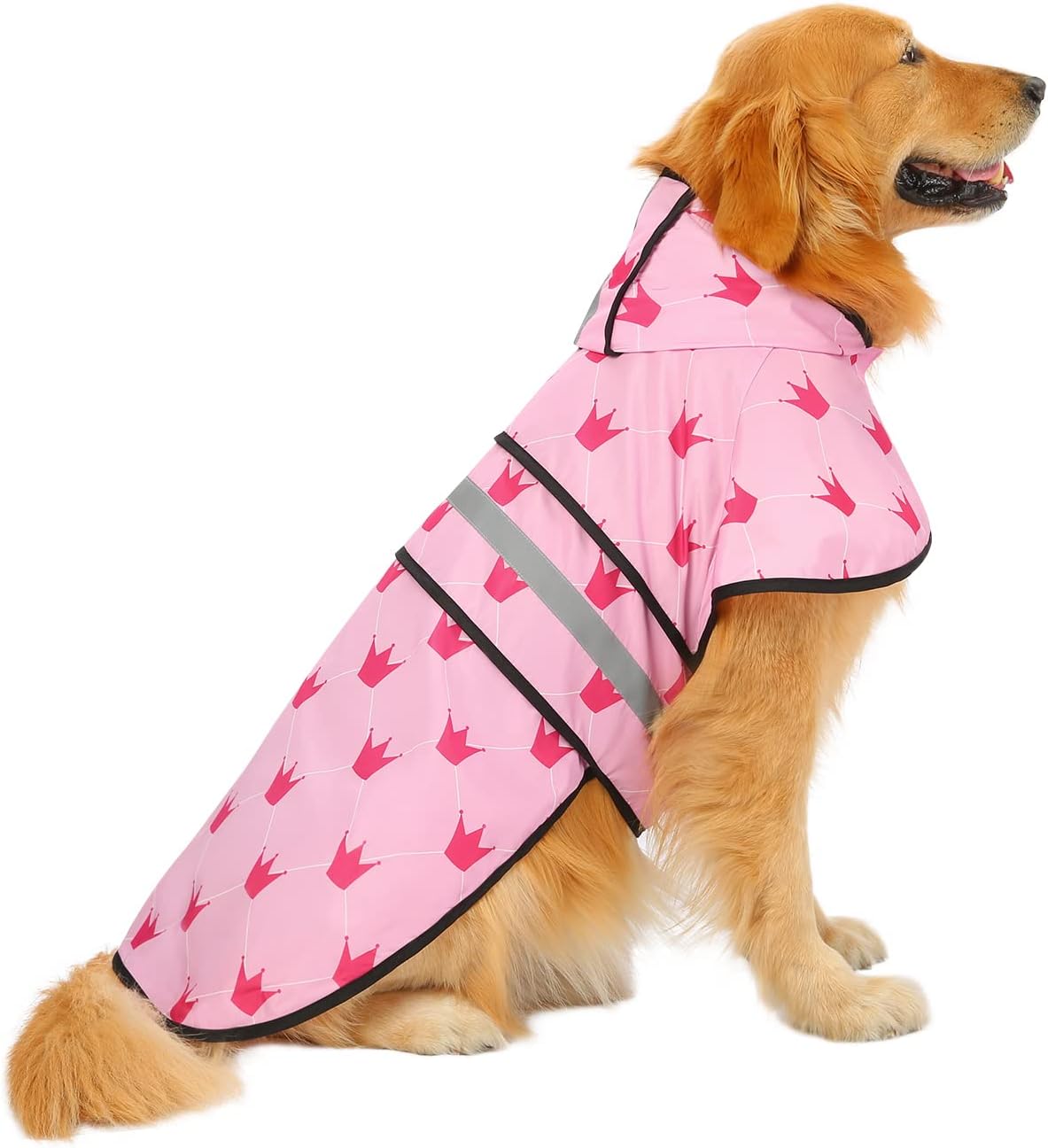 HDE Dog Raincoat with Hood & Leash Hole S-XL Dog Rain Jacket Ducks L – Essentials for Dogs - X-Large / Princess