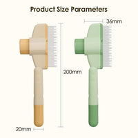 Flea Comb for Cat Hair Removal Comb, 2025 New Self-Cleaning Flea Brush for Cats and Dog, Comfort Cat Hair Removal Tool with Long & Short Stainless Steel Metal Grooming Brush(Yellow)