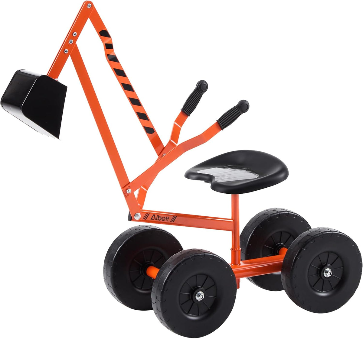 Albott Kids Ride-On Sand Digger Excavator Toy with 8-Inch Wheels – Fun for Kids & Family - Orange