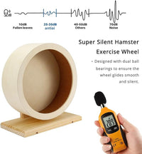 antiai Hamster Wooden Silent Wheel, Small Animal Exercise Wheel Accessories, Quiet Spinner Hamster Running Wheels Prevent Depression Toys for Hamsters, Gerbils, Mice and Other Small Pets (S)