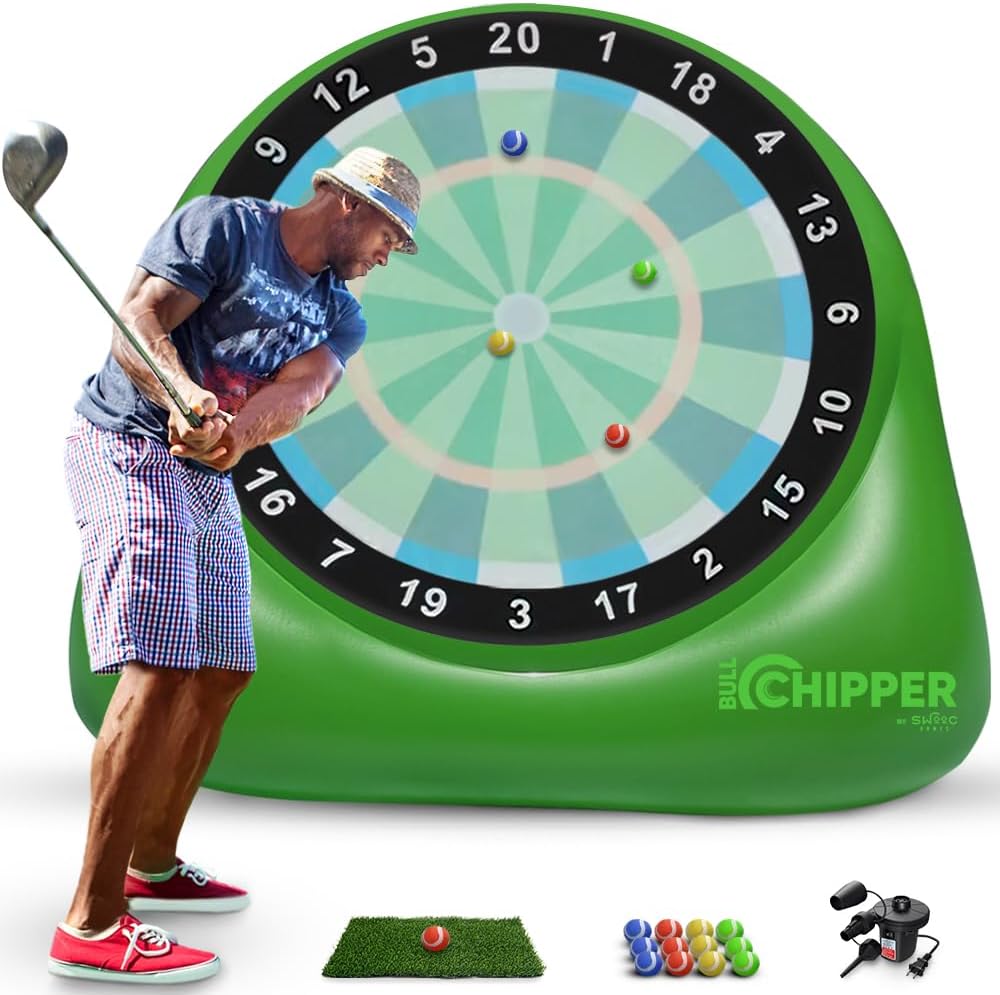 Swooc Bull Chipper giant inflatable golf darts board for backyard play