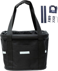 Bike Basket, 10kg Storng Bearing Foldable Bike Front Basket, Removable Dog Carrier for Handlebar, Machine Washable
