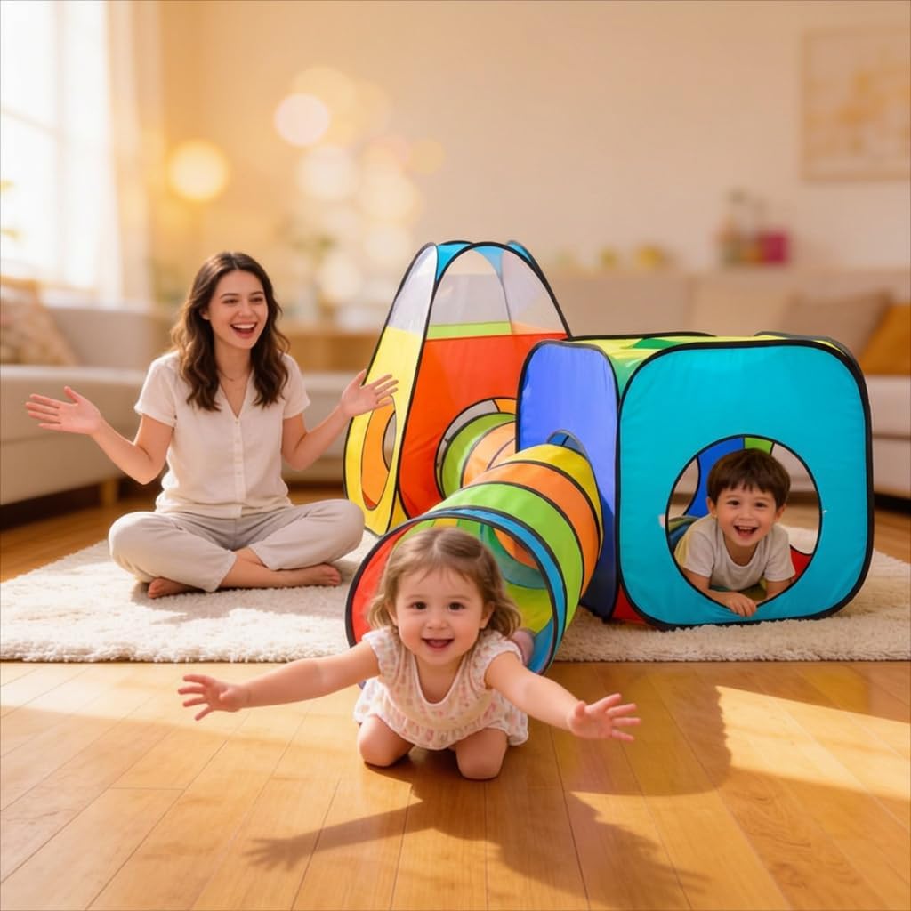 Kids Play Tunnel Tent for Toddlers - 4 Pcs B - image 3