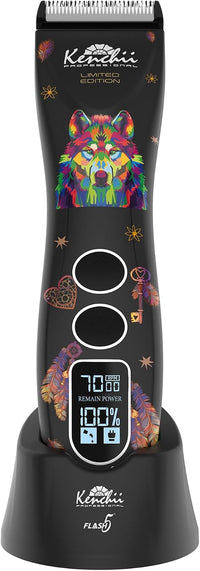 Kenchii Flash 5 Dog Grooming Clipper, Wolf Edition Black - Black