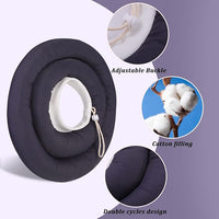 IDOMIK Dog Recovery Collar, Waterproof Soft Dog Cone After Surgery, Comfy Protective Elizabethan Collar Alternative for Dogs Cats, Adjustable Pet Neck Donut Cone Anti-Licking Biting Wounds,Grey,M