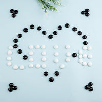 White Glass Marbles, 0.97 LB Flat Glass Beads for Vases, Mosaic Gem Pebbles for Aquarium Decor, Floral Arrangements Vase Filler Smooth Mancala Stones and Crafts Approx. 80-100PCS