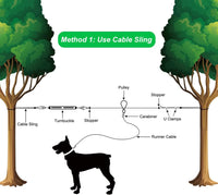 XiaZ Dog Tie Out Cable, Pet Lead for Yard, Camping, Outdoor - 50ft for 1 dog / Silver - image 3