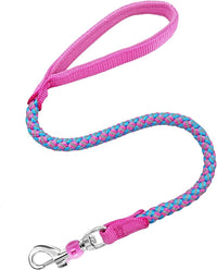 Reflective Dog Leash 2/3/4/6/10ft Braided 1/2" Strong Nylon Rope – Essentials for Dogs - 2ft * 1/2" / Pink