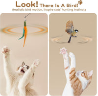 Pawaboo Cat Feather Wand Interactive Toy - Z-Brightly Colored - image 4