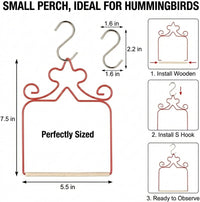 4-Pack Metal Hummingbird Swings Black – Essentials for Birds - Red - image 3