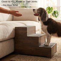 beeNbkks Wooden Dog Stairs and Sturdy Pet Steps for High Beds - Large, 3-Tier - image 2