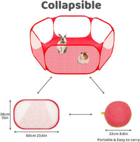 Small Animal Playpen, Pop-Up Portable Play Yard for Guinea Pigs - Red - image 3