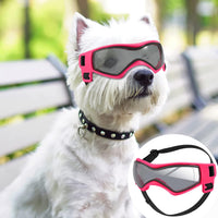 QUMY Dog Goggles Small Medium Breed Dog Sunglasses UV Protection - Pink