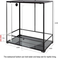 REPTI ZOO 50 Gallon Reptile Glass Tank Terrarium 2 in 1 Side Meshes - 36" x 18" x 36" (Glass) - image 3