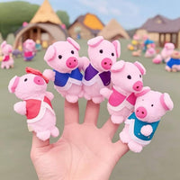 7-pack of plush 5 little monkeys finger puppets for kids storytelling