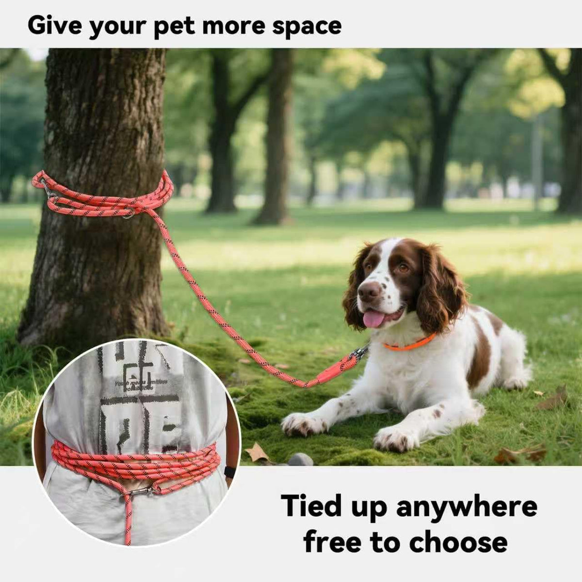 Long Dog Training Leash，Heavy Duty Reflective Rope Lead for Small - Orange / 15FT - image 2