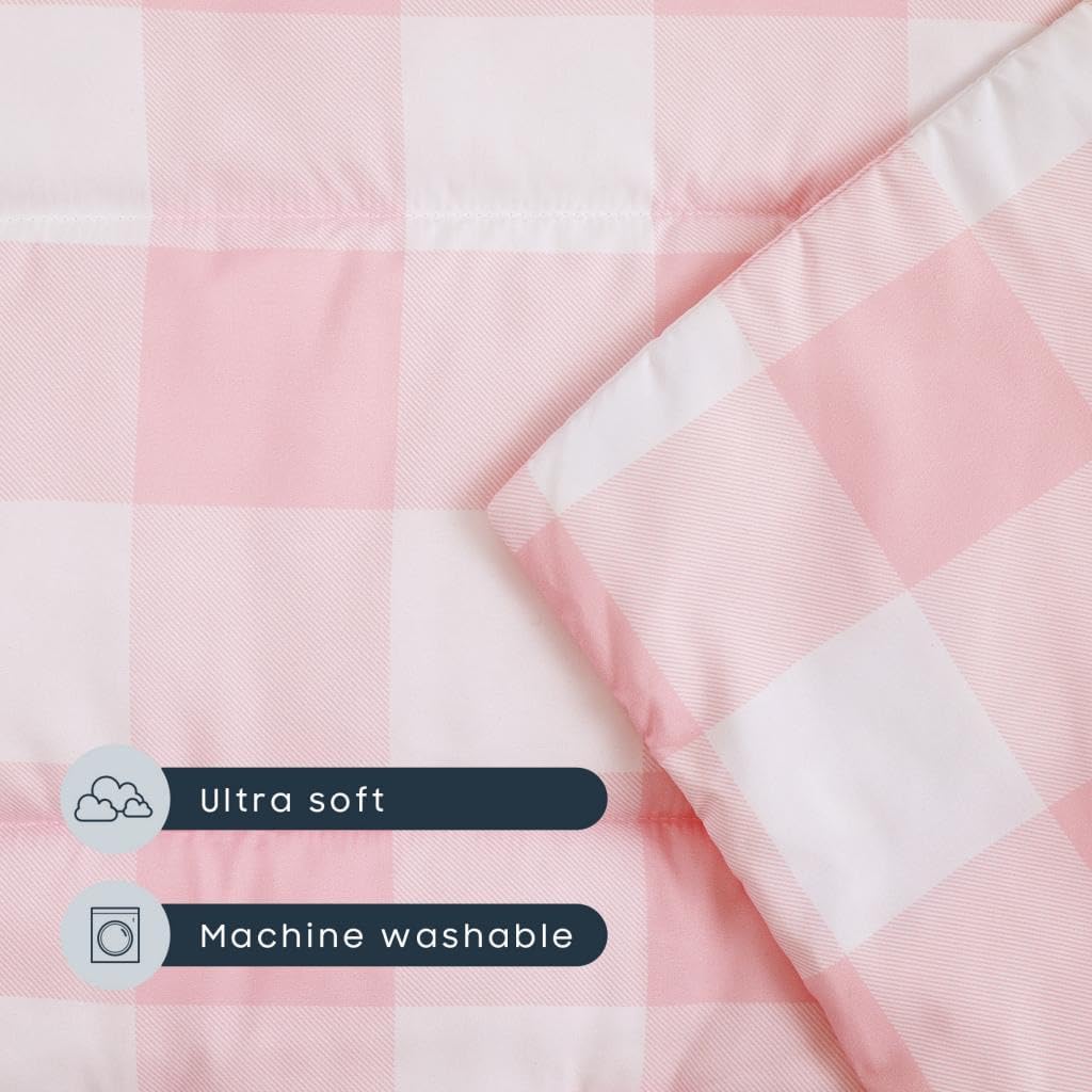 Wake In Cloud toddler nap mat in gingham plaid with built-in blanket and pillow - view 11