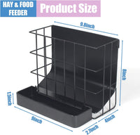 2PCS Rabbit Hay Feeder Guinea Pig Hay Feeder with Heavy-Duty Metal - Large / Black - image 2