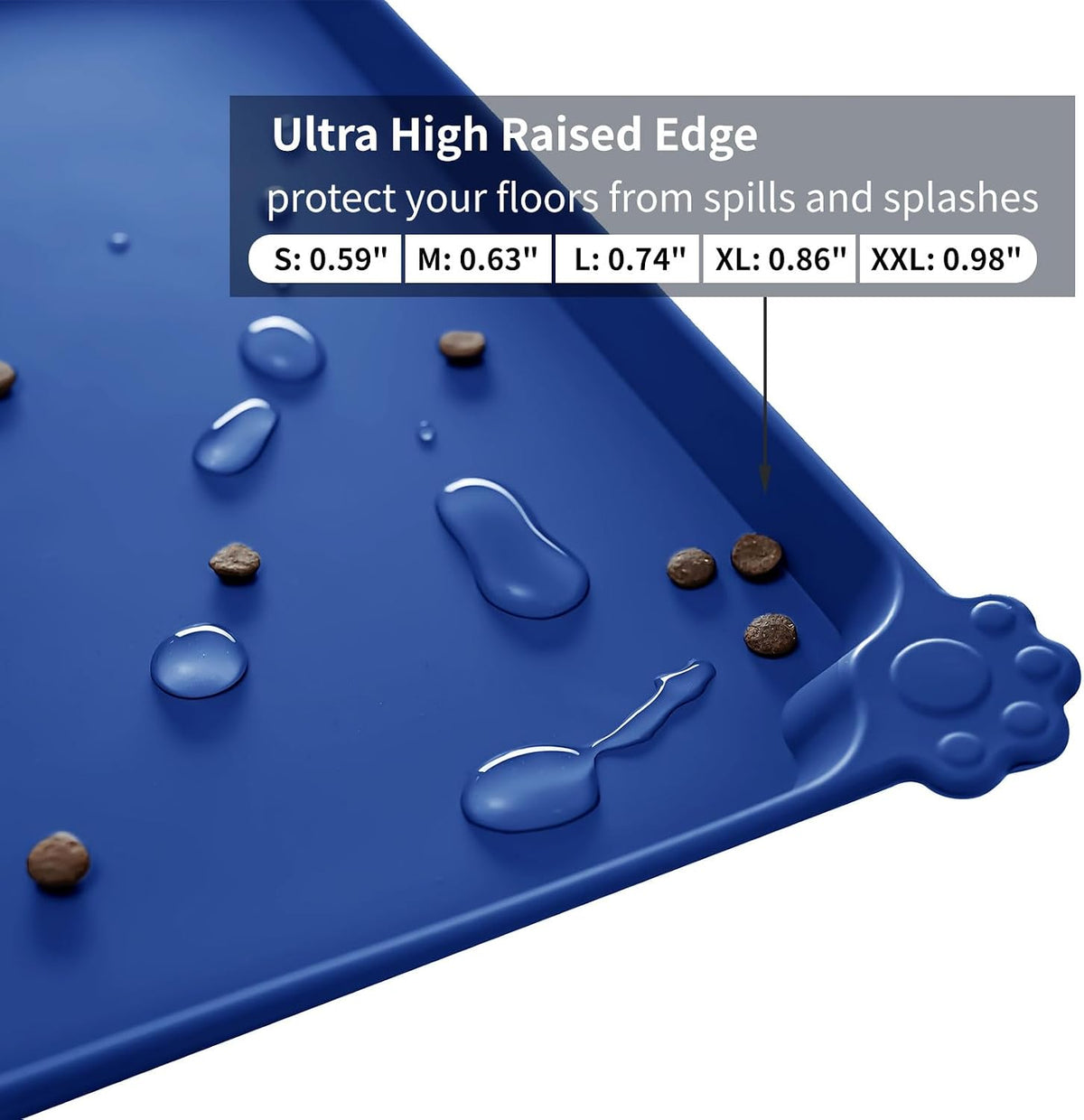 Reopet Silicone Pet Feeding Mat - Navy Blue / 32" x 24" - image 3